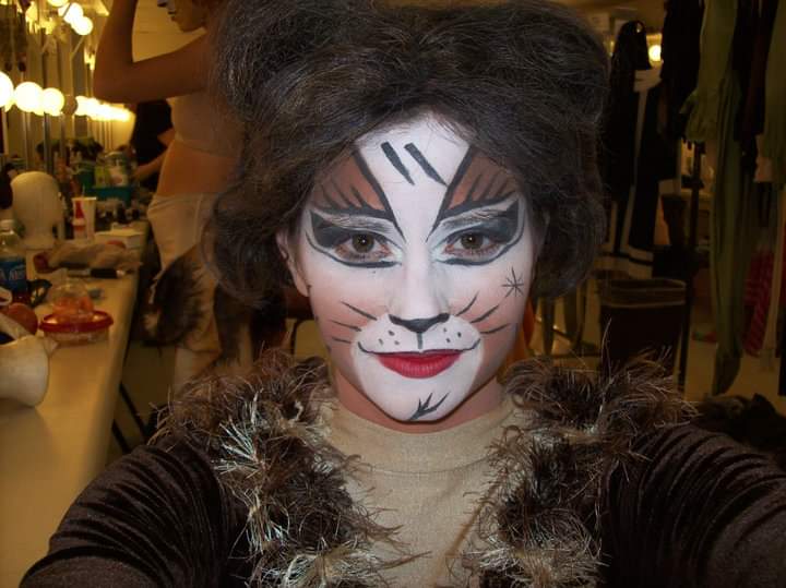 close up of Diana's makeup during CATS