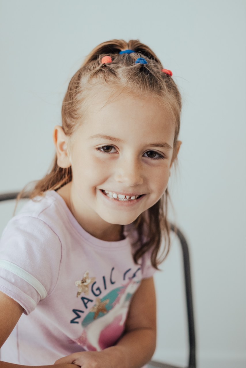 close up of Katherine smiling