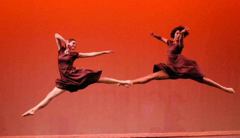 Picture of Diana leaping in a dance performance